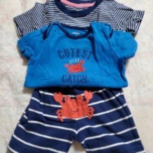 9 months Carter's baby boy shorts and shirts (3 pieces)